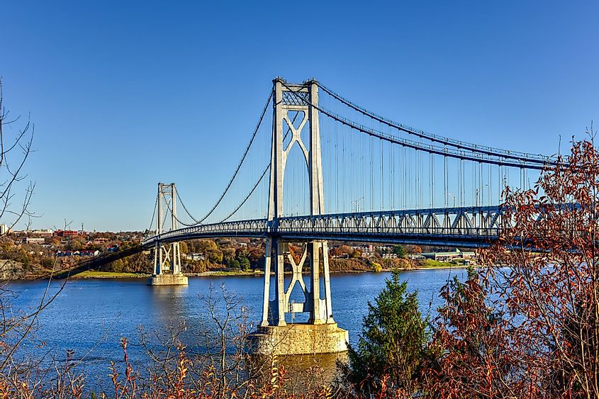 Mid-Hudson Bridge crossing the Hudson River in Poughkeepsie, New York