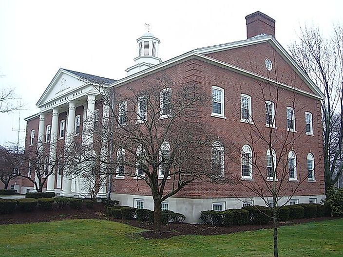 Town Hall exterior in Orange, Connecticut.