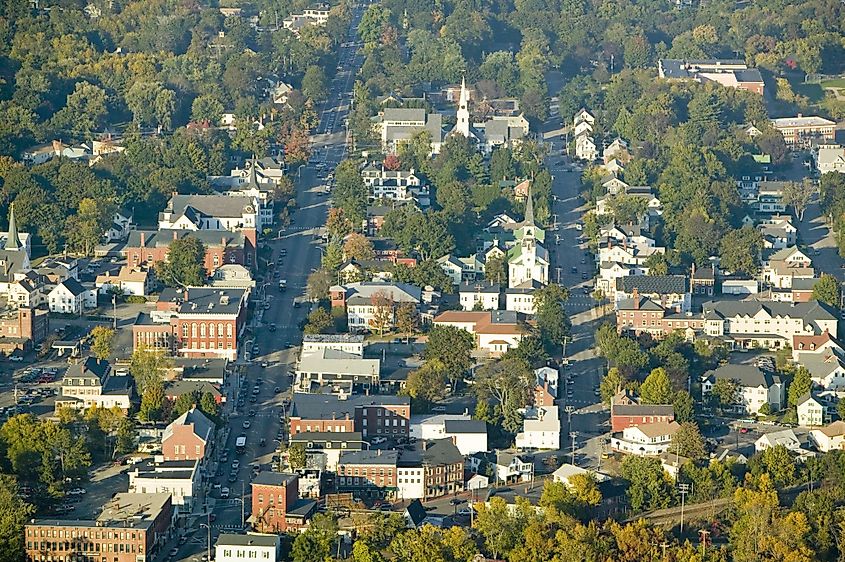 Main Street in the town of Saco, Maine