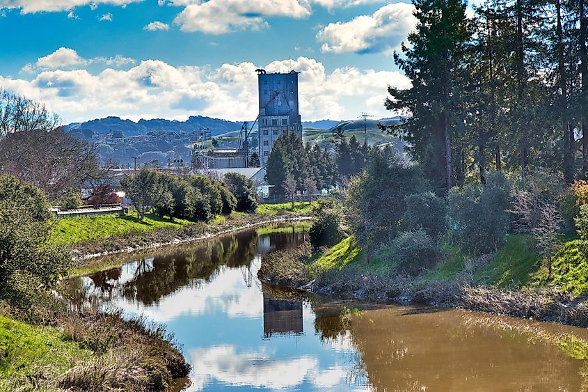 The town of Petaluma in California.