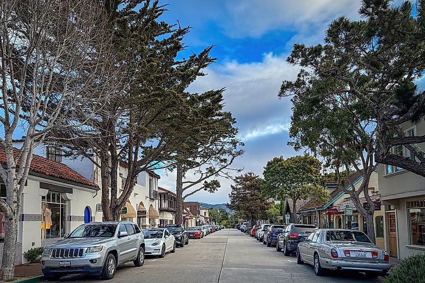 Dolores Street in Carmel-by-the-Sea, California. Editorial credit: A. Emson / Shutterstock.com