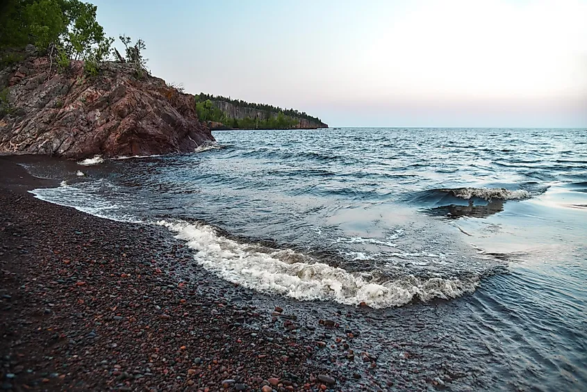 Lake Superior shoreline in Minnesota.