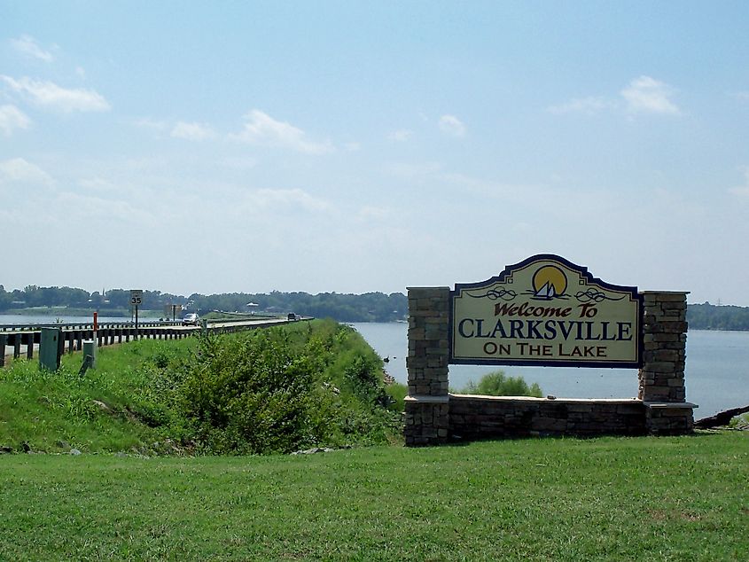 Clarksville, Virginia welcome sign.