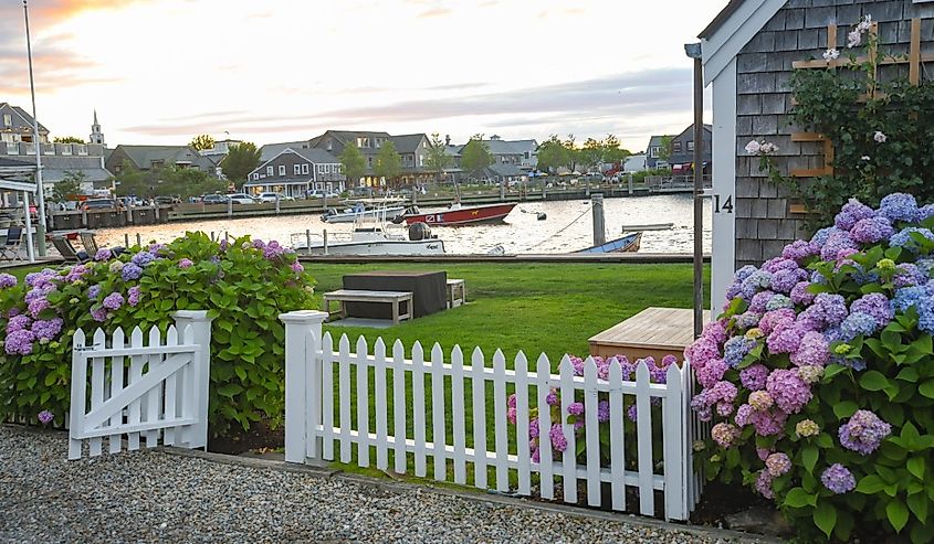 Late afternoon in downtown Nantucket, Massachusetts.