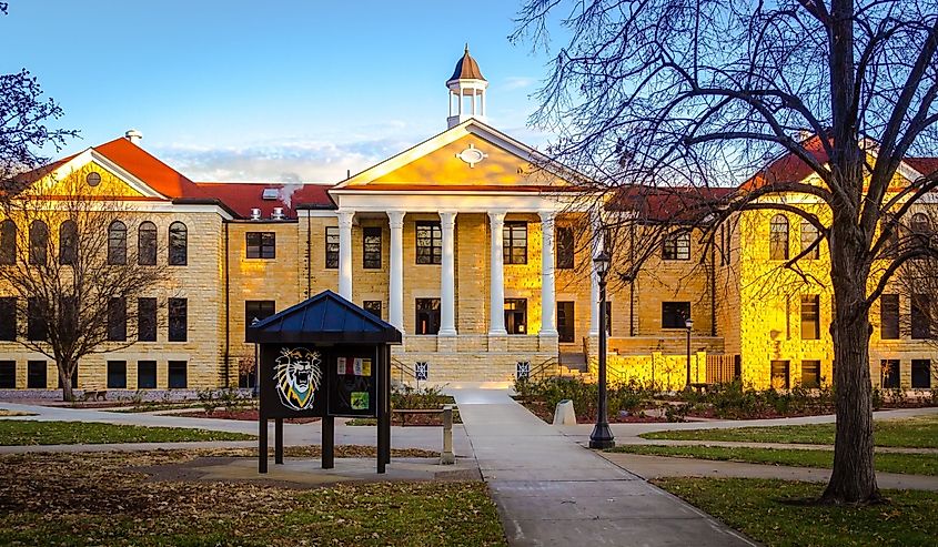 The Iconic Picken Hall on the Campus of Fort Hays State University in Kansas