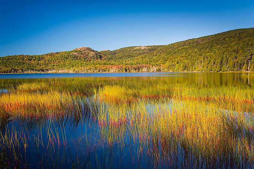 Upper Hadlock Pond in Acadia National Park near Northeast Harbor, Maine.