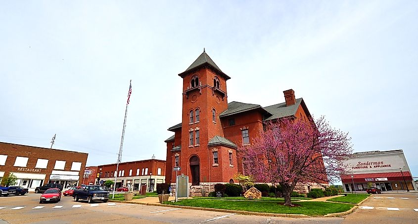 The Courthouse Square in Fredericktown, Missouri.