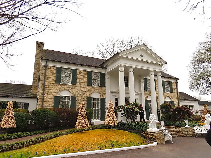 Graceland in Memphis, Tennessee, the preserved home of Elvis Presley.
