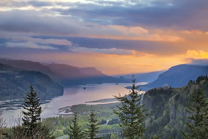 The Columbia River flowing through the Pacific Northwest.