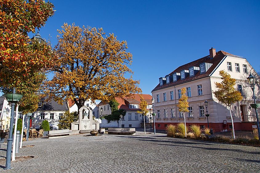The central square of town Teltow, Germany.