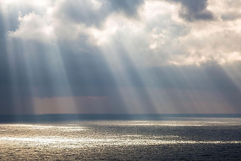 Sunrays on the ocean.