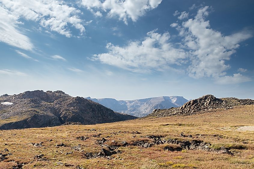 Landscape in the Beartooth Mountains in Montana.