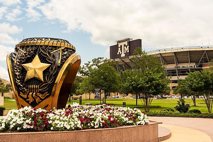 Texas A&M University campus in College Station, Texas. Editorial credit: Grindstone Media Group / Shutterstock.com