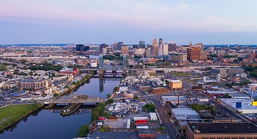 Aerial view of Newark New Jersey