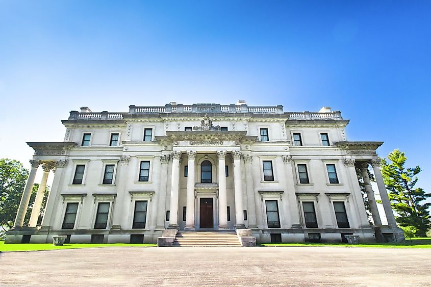 View of the historic Vanderbilt Mansion at Hyde Park, New York