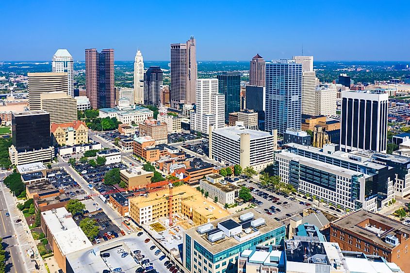 Aerial view of downtown Columbus, Ohio