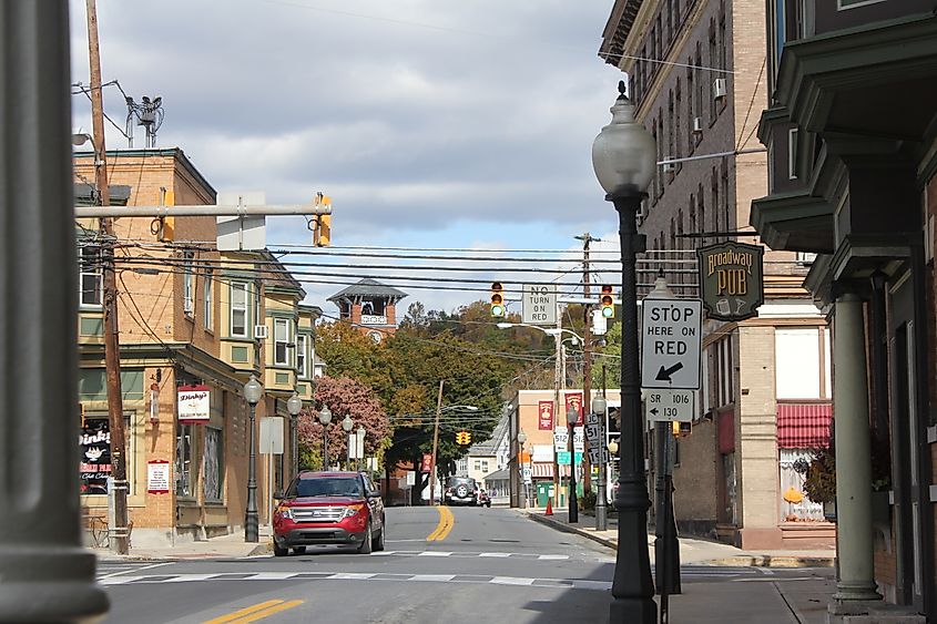 First and Broadway in Bangor, Pennsylvania. 