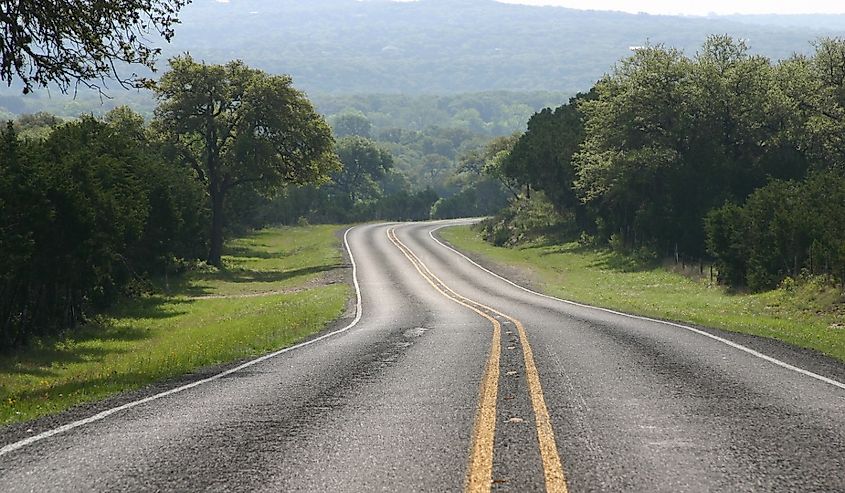 Road and trees in the Texas Hill Country