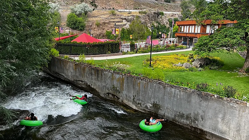 Tubing in Lava Hot Springs, Idaho.