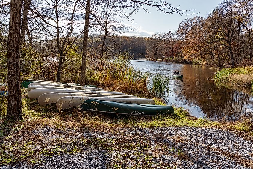 A riverside view in Mount Gretna, Pennsylvania.