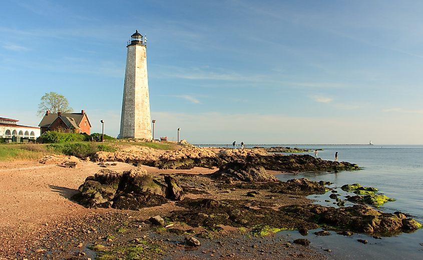 Lighthouse Point Park in the afternoon in New Haven, Connecticut.