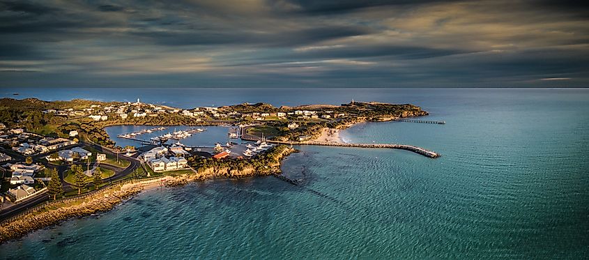 Arial Shot of beautiful Robe, South Australia.