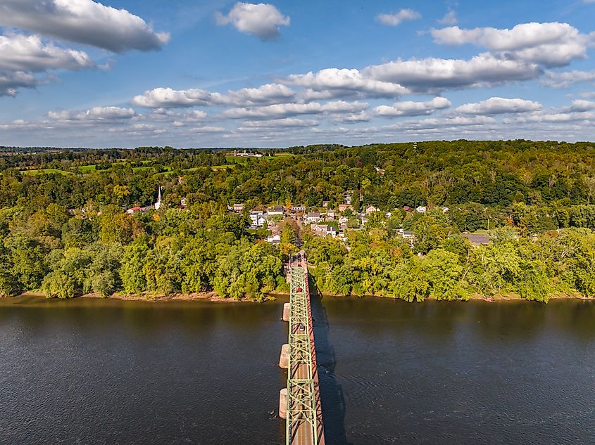 Aerial view of Stockton, New Jersey.