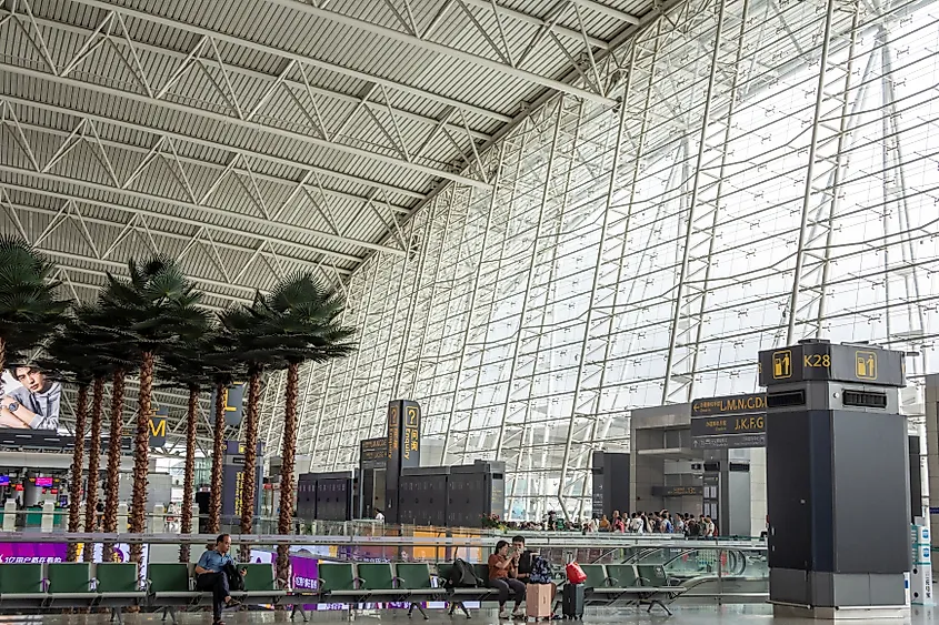 Departure Area Of Guangzhou Baiyun International Airport In China.