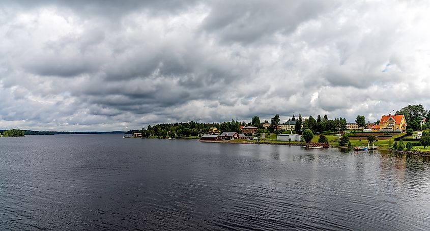 View of the small town of Stromsund on the Stroms Vattudal Lake in northern Sweden. Editorial credit: makasana photo / Shutterstock.com