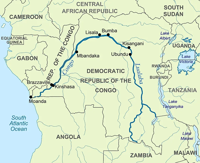 Map of the Congo River