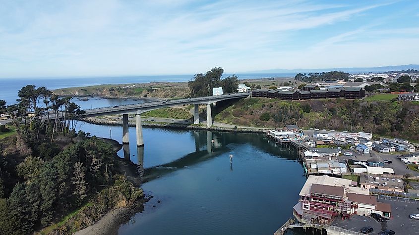 Aerial view of Fort Bragg, California