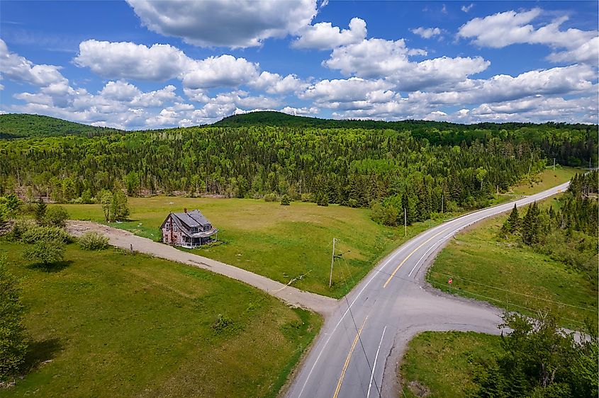 Landscape surrounding Pittsburg, New Hampshire.