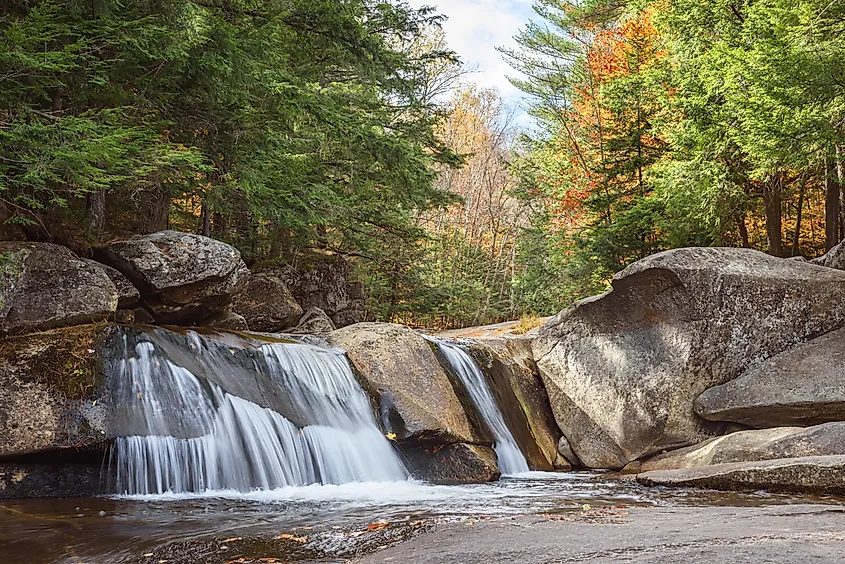 A waterfall at the Grafton Notch State Park, Maine.