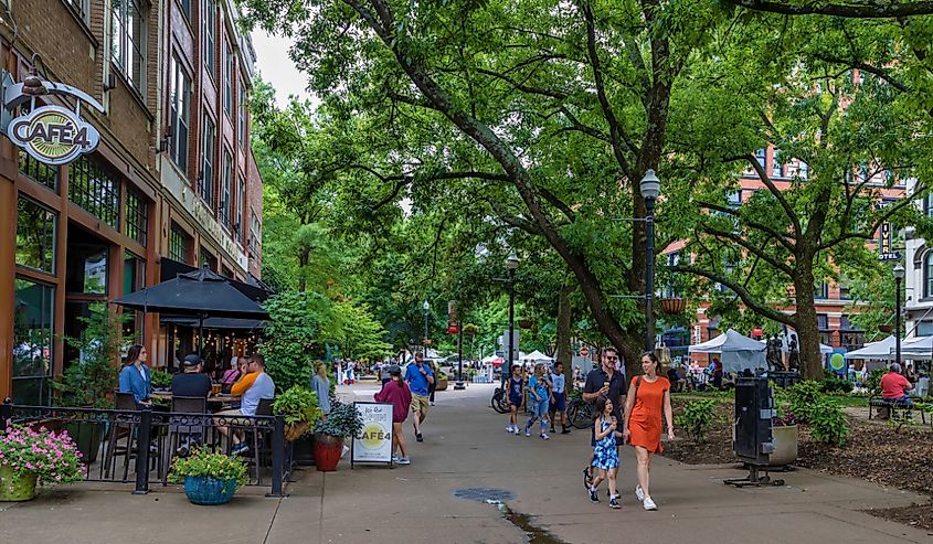 Farmers market in downtown area near Charles Krutch Park, Knoxville, Tennessee