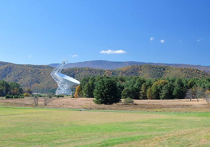 The scenic town of Green Bank, West Virginia