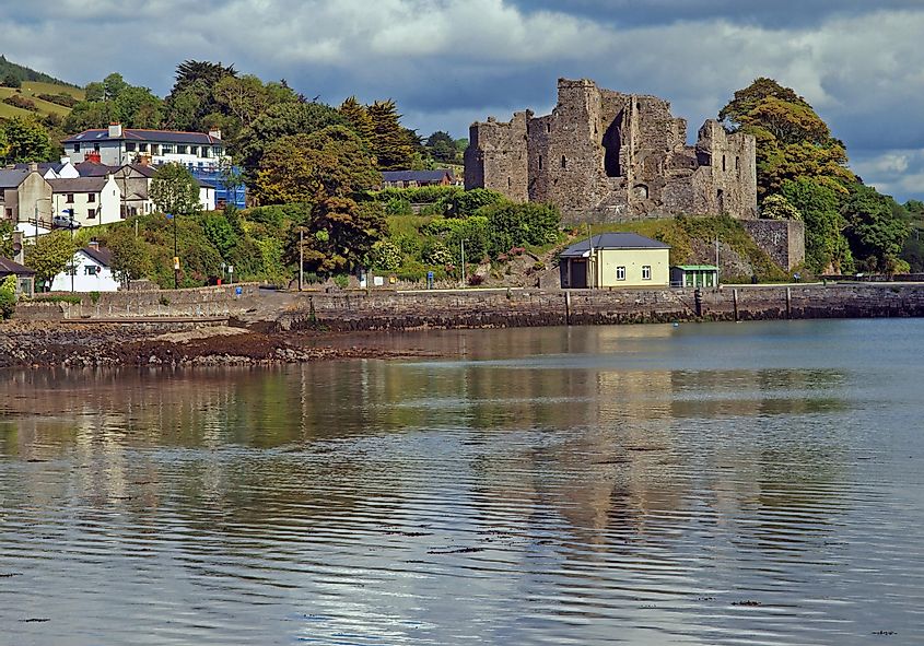 View of medieval King John's Castle ruins in Carlingford, County Louth, Ireland
