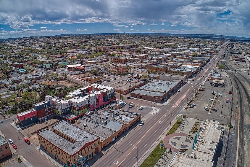 Aerial view of Gallup, New Mexico.