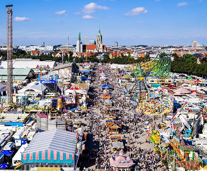 Aerial view of Oktoberfest in Munich