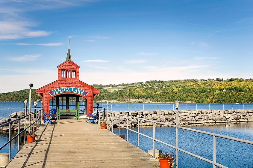 Seneca Lake at Watkins Glen, New York.