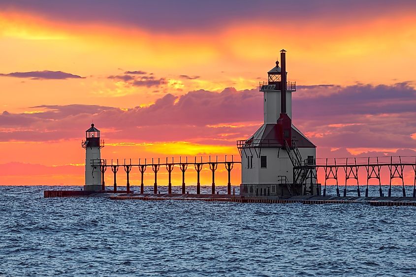 A lighthouse in St. Joseph, Michigan.
