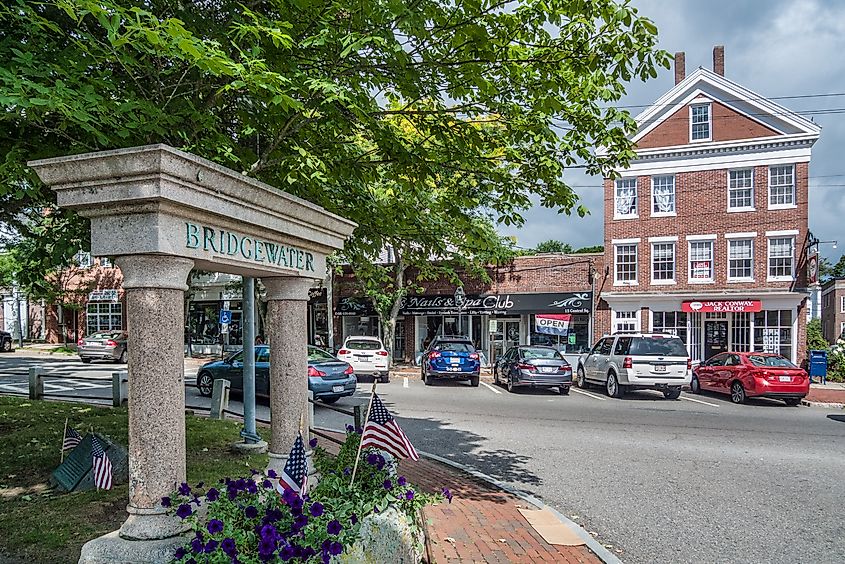 Central Square in Bridgewater, Massachusetts.