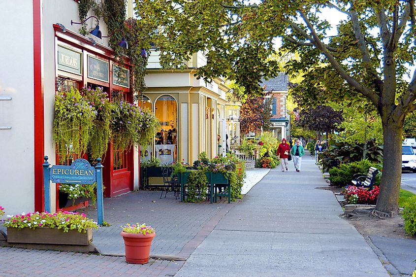 The shopping district of the town Niagara-on-the-Lake, Ontario