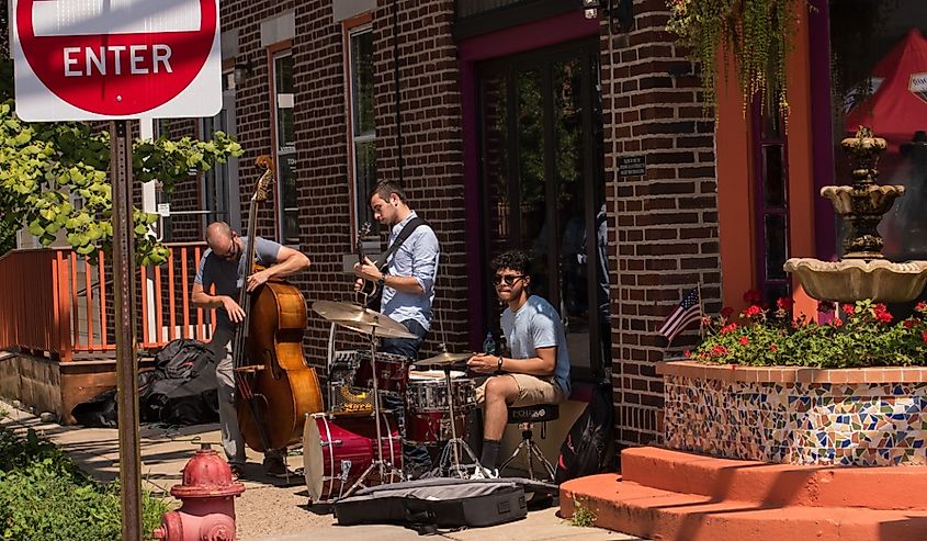 Musicians at the Collingswood Craft and Fine Art Festival.