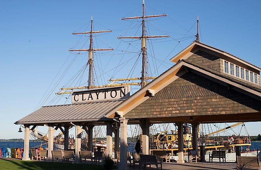 The Clayton harbor in Frink Park (with the Picton Castle tall ship in the background). Image credit Smerdis - Wikimedia Commons