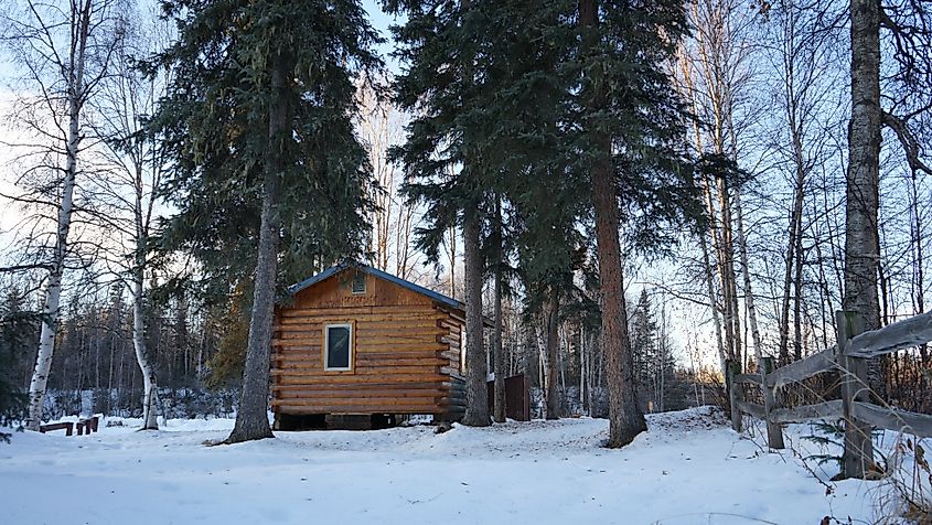 Salcha, Alaska, USA - Oct 23, 2021: the Salcha River State Recreation Site.