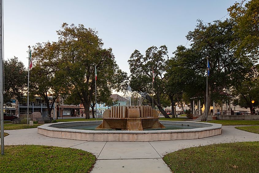 The Central Park Fountain in Seguin, Texas.
