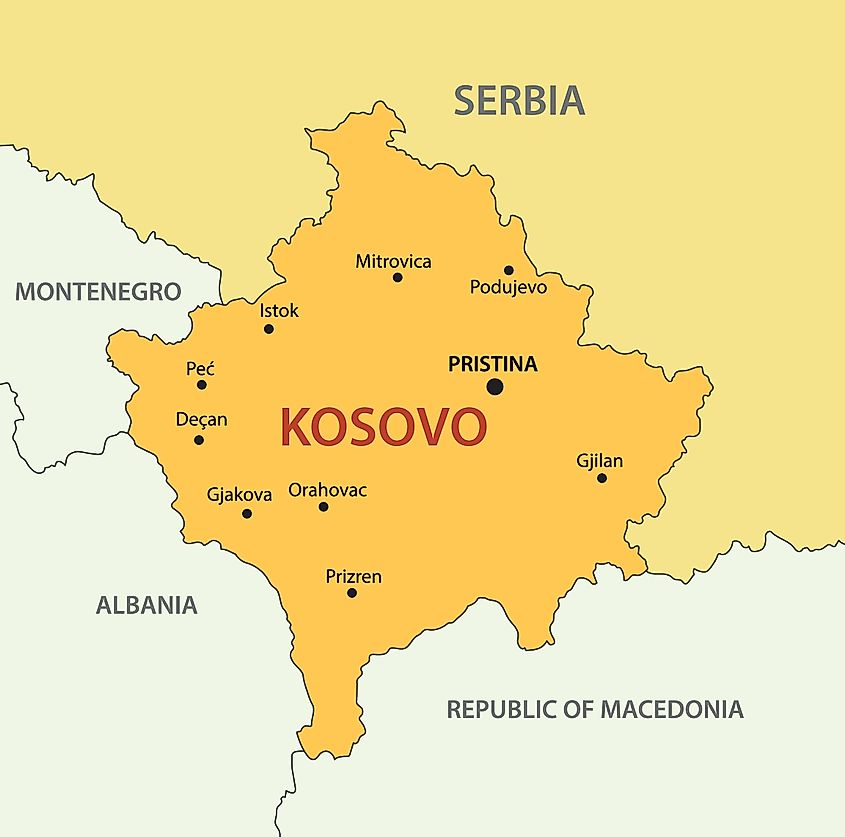 Republic of Kosovo Map 