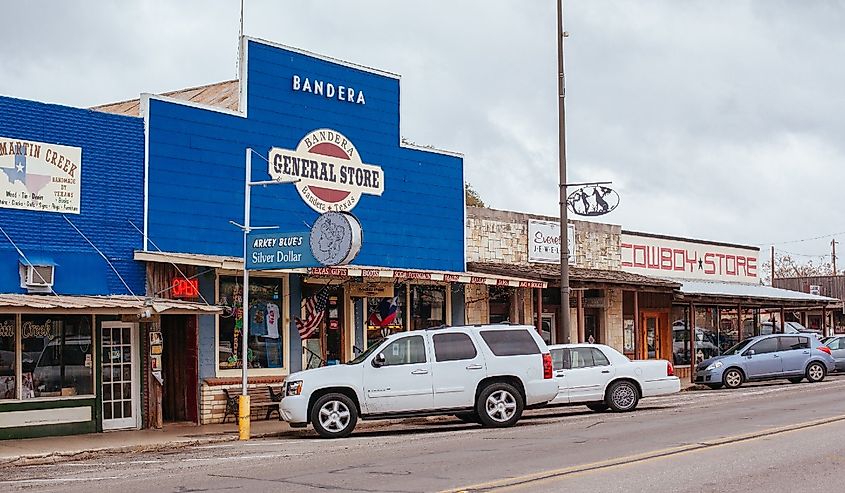 Town of Bandera in Texas downtown streets