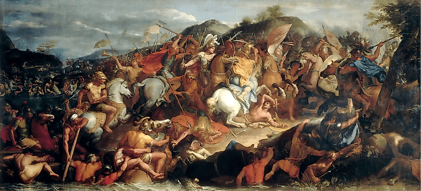 Alexander the Great in the battle against the Persians at the Granicus