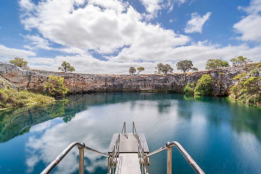 Little Blue Lake in Mount Gambier, South Australia.